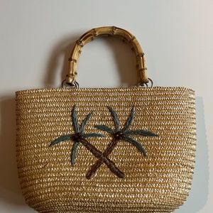 Sunny Hawaii Purse with Real Bamboo Handles